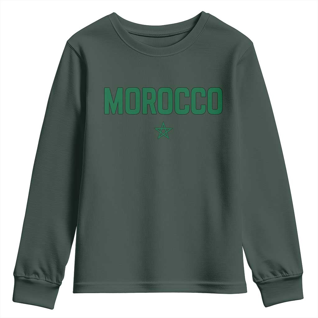 Morocco Star Flag Minimalist Moroccan Pride Youth Sweatshirt