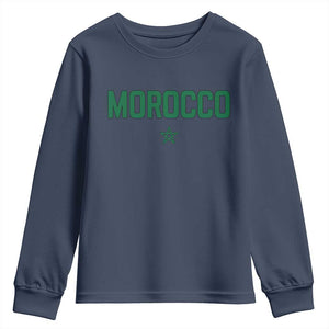 Morocco Star Flag Minimalist Moroccan Pride Youth Sweatshirt