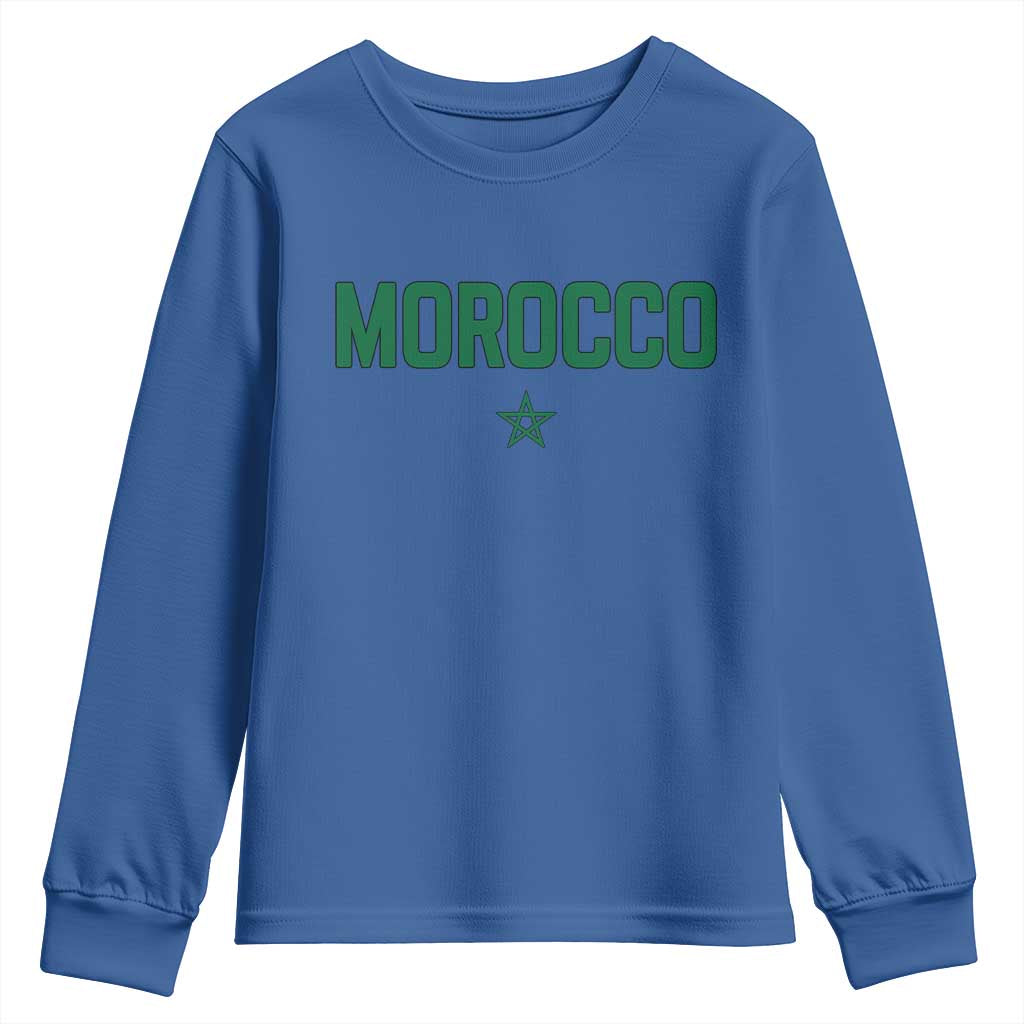 Morocco Star Flag Minimalist Moroccan Pride Youth Sweatshirt