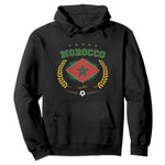 Morocco Football Laurel Wreath Crest Graphic Hoodie Proud Moroccan Soccer Star Emblem Sports Fans