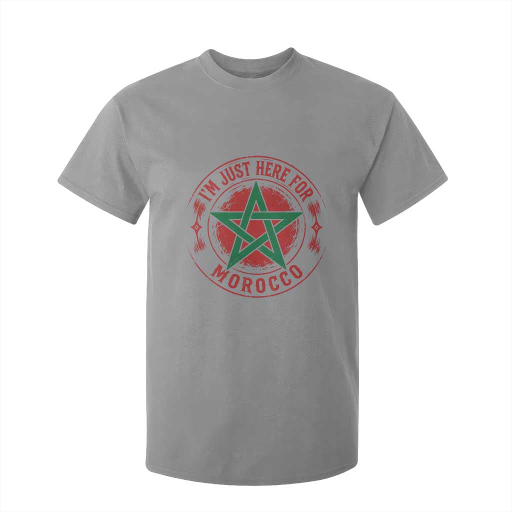 I'm Just Here for Morocco T Shirt For Kid Funny Moroccan Pride Supporter Sports Fan