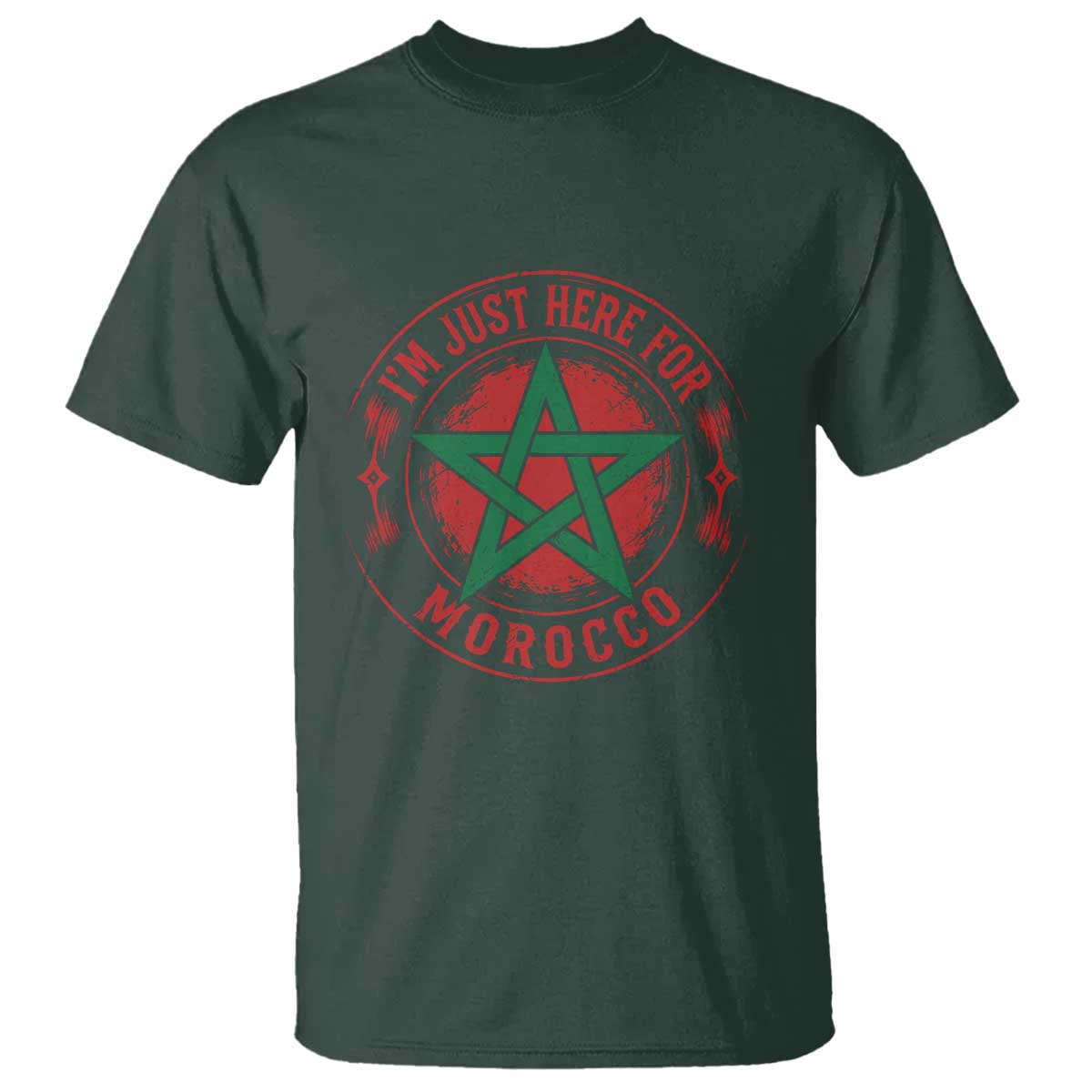 I'm Just Here for Morocco T Shirt Funny Moroccan Pride Supporter Sports Fan
