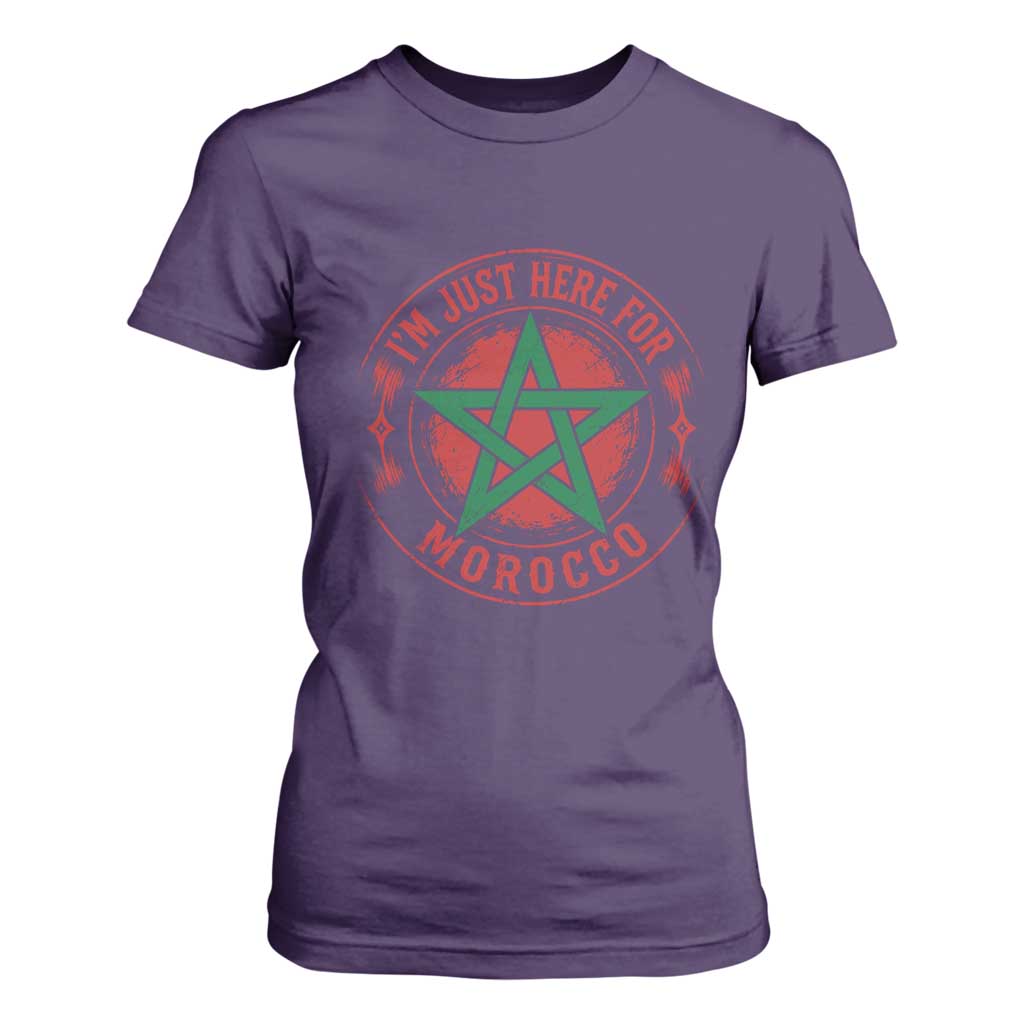 I'm Just Here for Morocco T Shirt For Women Funny Moroccan Pride Supporter Sports Fan