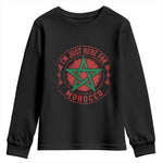 I'm Just Here for Morocco Youth Sweatshirt Funny Moroccan Pride Supporter Sports Fan