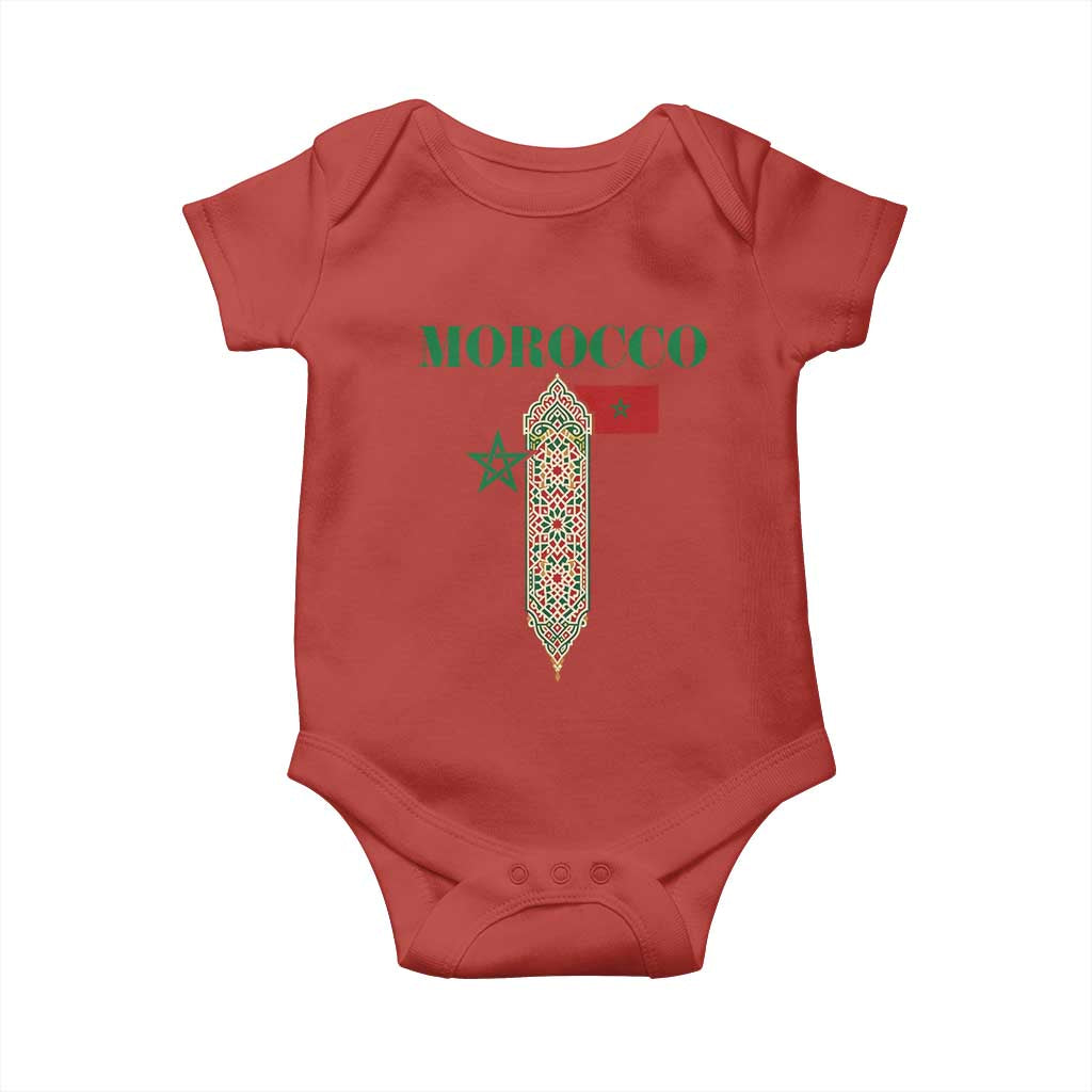 Traditional Moroccan Mosaic Archway Graphic Baby Onesie Morocco Architecture Tile Pattern