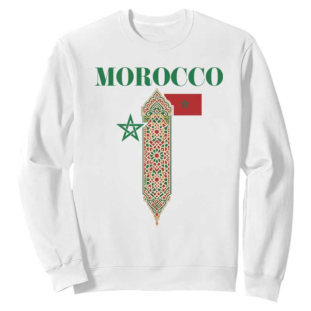 Traditional Moroccan Mosaic Archway Graphic Sweatshirt Morocco Architecture Tile Pattern