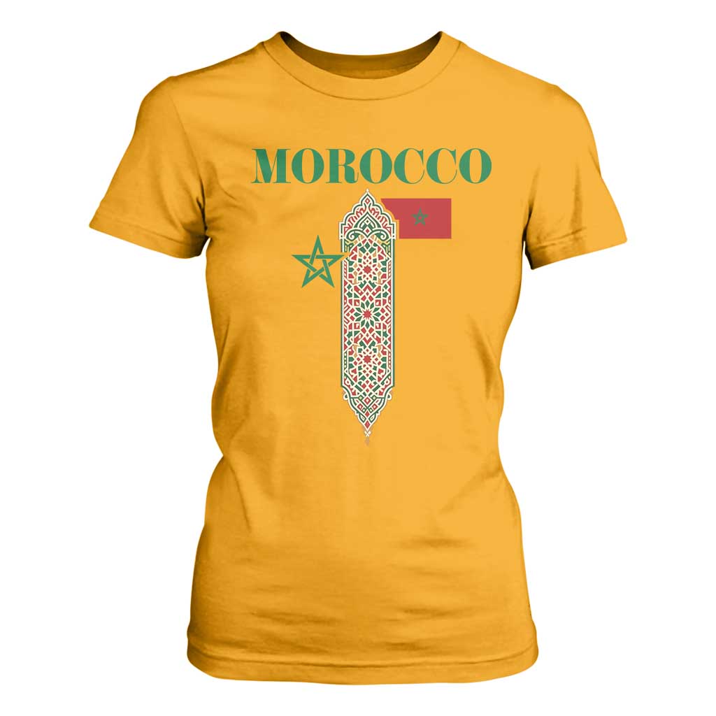 Traditional Moroccan Mosaic Archway Graphic T Shirt For Women Morocco Architecture Tile Pattern