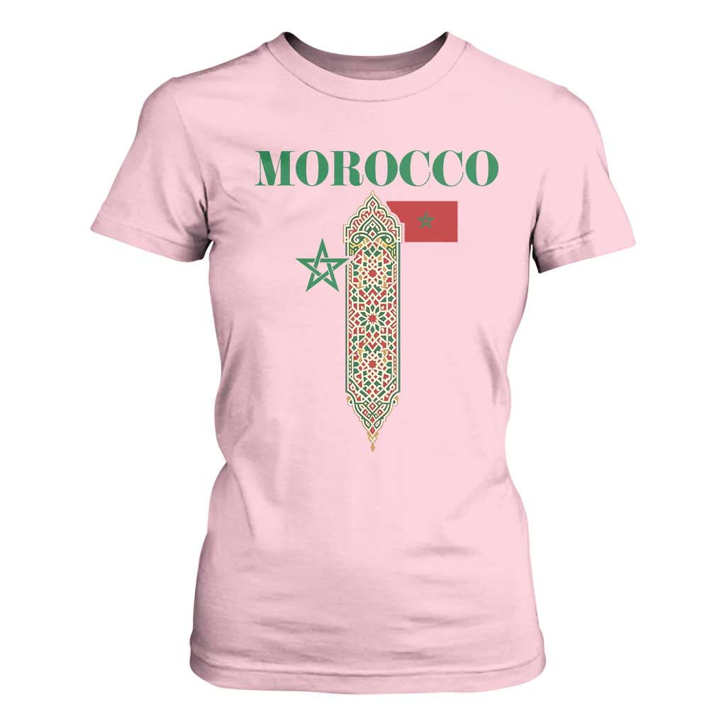 Traditional Moroccan Mosaic Archway Graphic T Shirt For Women Morocco Architecture Tile Pattern