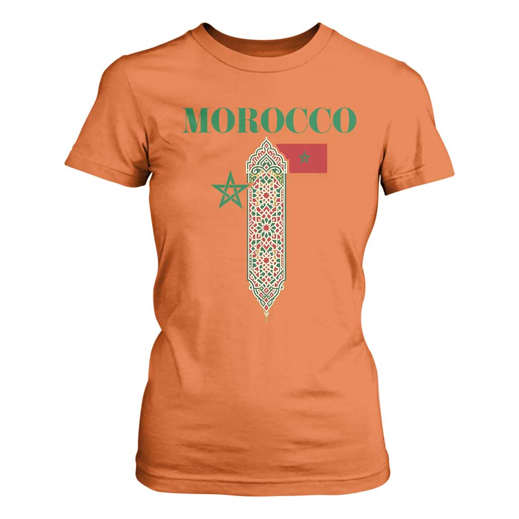 Traditional Moroccan Mosaic Archway Graphic T Shirt For Women Morocco Architecture Tile Pattern