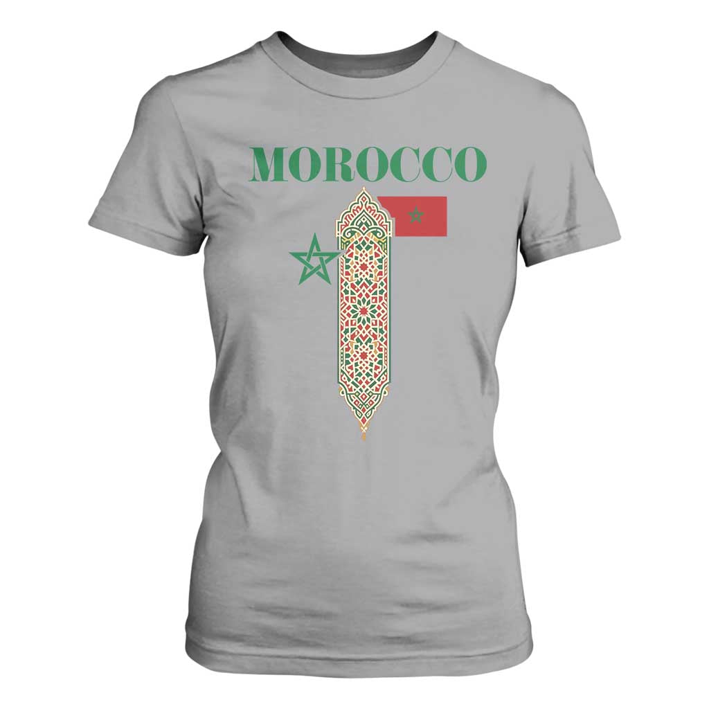 Traditional Moroccan Mosaic Archway Graphic T Shirt For Women Morocco Architecture Tile Pattern