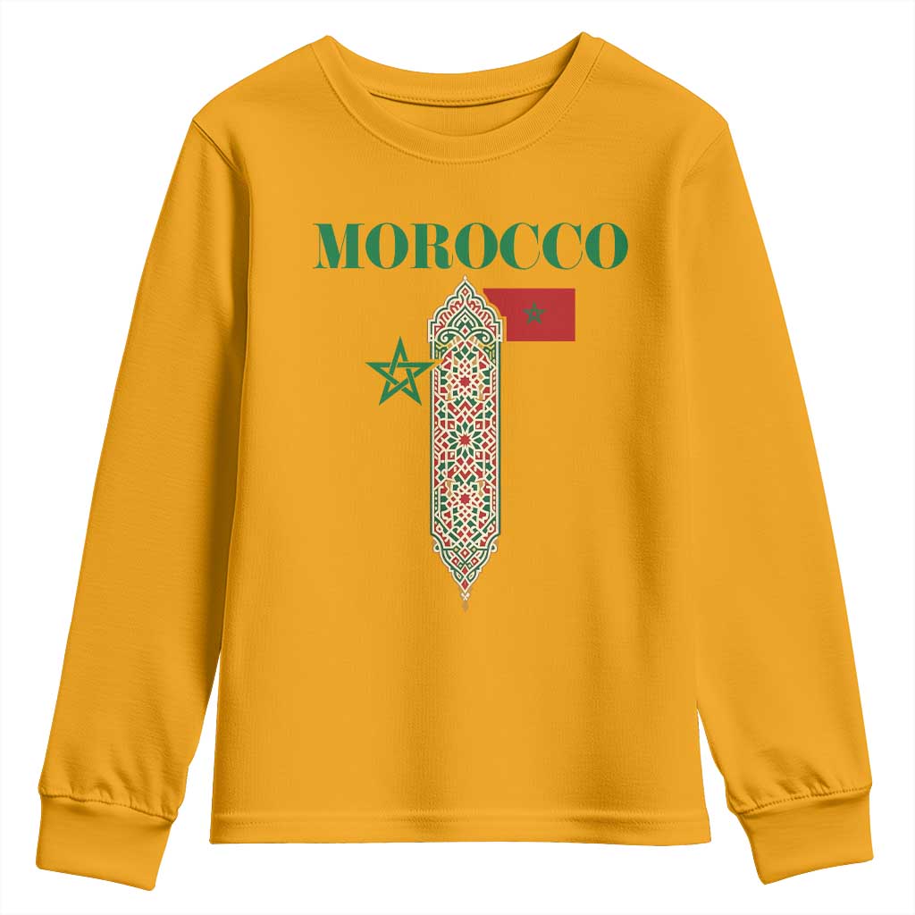 Traditional Moroccan Mosaic Archway Graphic Youth Sweatshirt Morocco Architecture Tile Pattern