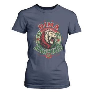 Dima Maghreb Morocco Lion Roar T Shirt For Women Proud Patriotic Moroccan Spirit Heritage Support