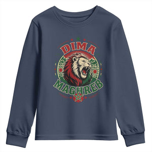 Dima Maghreb Morocco Lion Roar Youth Sweatshirt Proud Patriotic Moroccan Spirit Heritage Support