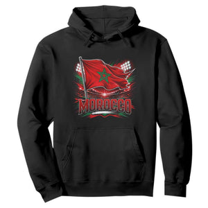 Waving Morocco Flag Stadium Lights Hoodie Patriotic Moroccan Soccer Fans