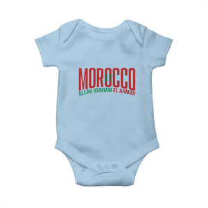 Morocco Flag Pride Allah Yarham El Ahmar Baby Onesie Moroccan Soccer Football Fans Gift