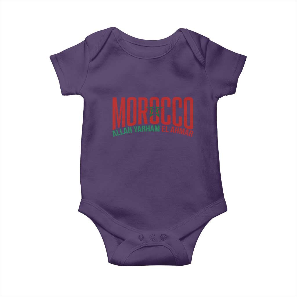 Morocco Flag Pride Allah Yarham El Ahmar Baby Onesie Moroccan Soccer Football Fans Gift