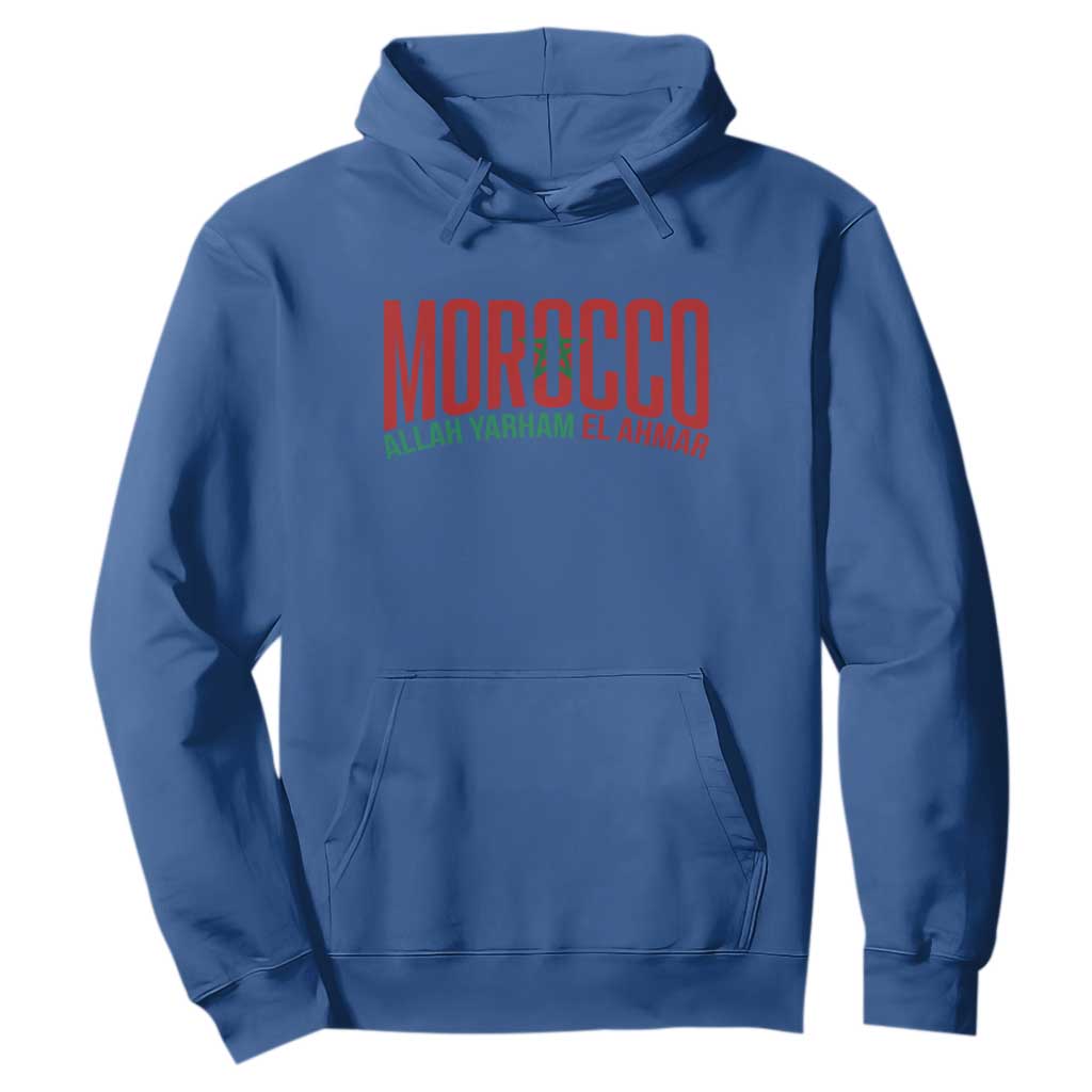 Morocco Flag Pride Allah Yarham El Ahmar Hoodie Moroccan Soccer Football Fans Gift