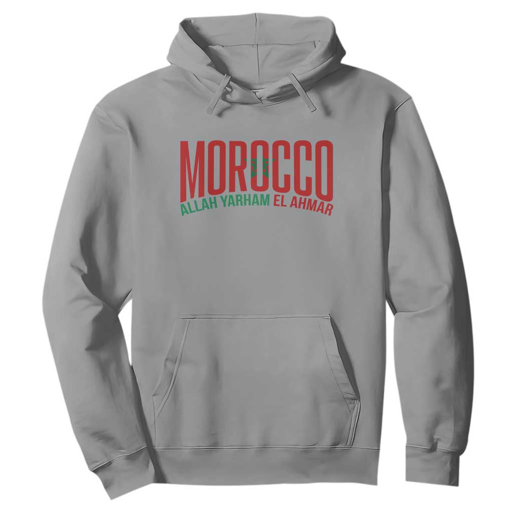 Morocco Flag Pride Allah Yarham El Ahmar Hoodie Moroccan Soccer Football Fans Gift
