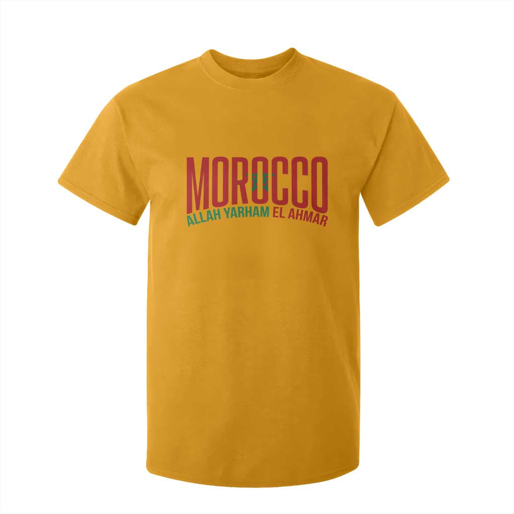 Morocco Flag Pride Allah Yarham El Ahmar T Shirt For Kid Moroccan Soccer Football Fans Gift
