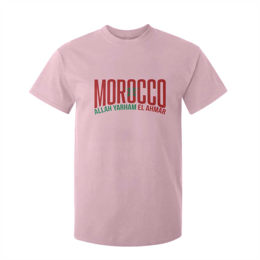 Morocco Flag Pride Allah Yarham El Ahmar T Shirt For Kid Moroccan Soccer Football Fans Gift