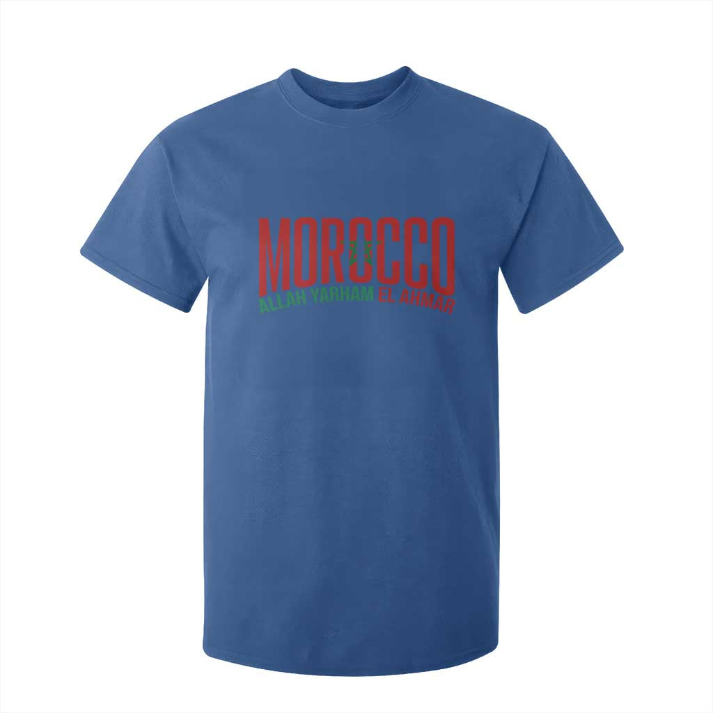 Morocco Flag Pride Allah Yarham El Ahmar T Shirt For Kid Moroccan Soccer Football Fans Gift