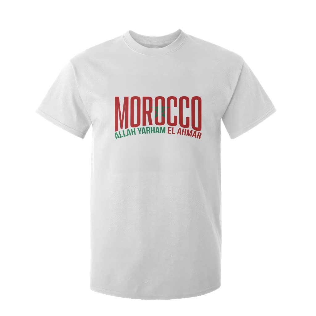 Morocco Flag Pride Allah Yarham El Ahmar T Shirt For Kid Moroccan Soccer Football Fans Gift