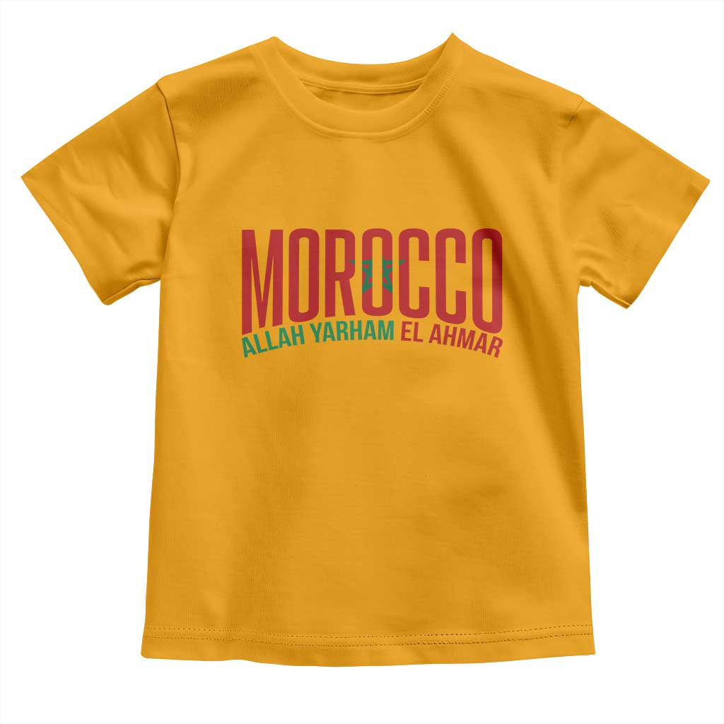 Morocco Flag Pride Allah Yarham El Ahmar Toddler T Shirt Moroccan Soccer Football Fans Gift