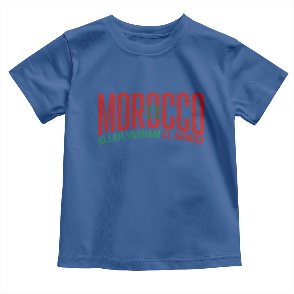 Morocco Flag Pride Allah Yarham El Ahmar Toddler T Shirt Moroccan Soccer Football Fans Gift