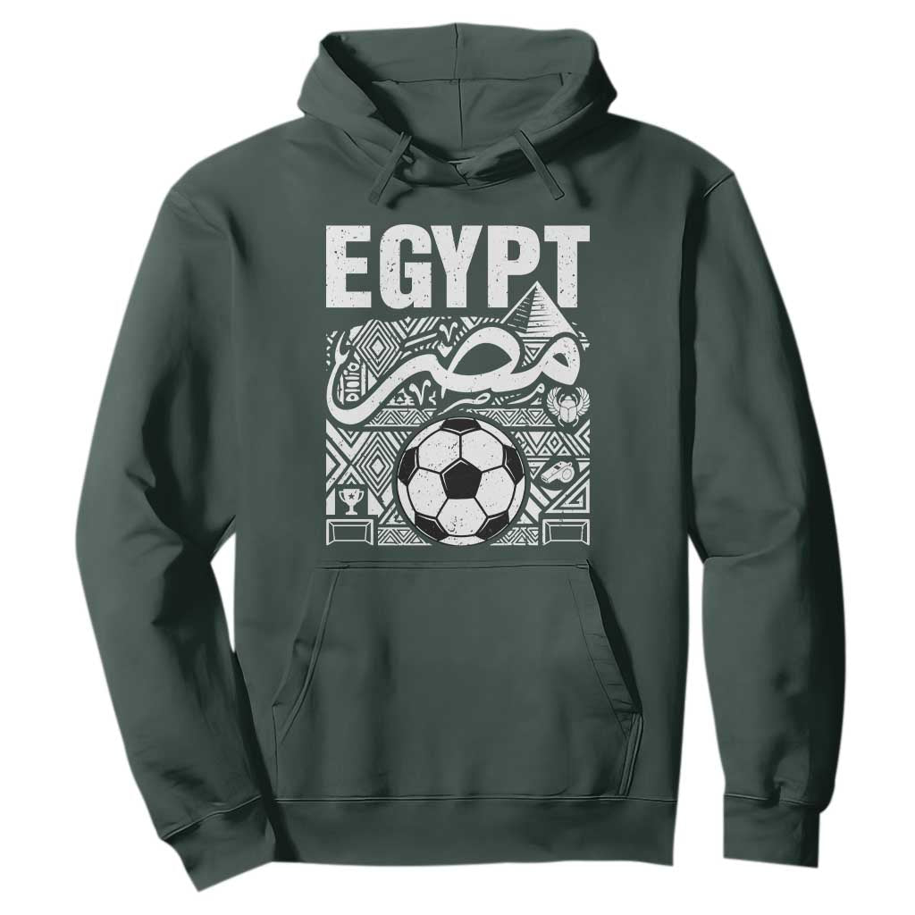 Egypt Soccer Misr Pride Arabic Calligraphy Hoodie Egyptian Football Fans Ancient Pyramid Heritage Graphic