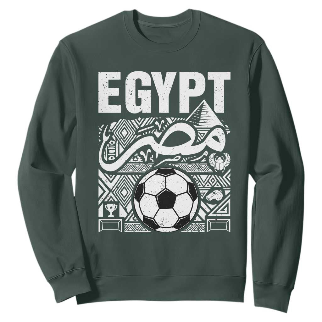 Egypt Soccer Misr Pride Arabic Calligraphy Sweatshirt Egyptian Football Fans Ancient Pyramid Heritage Graphic