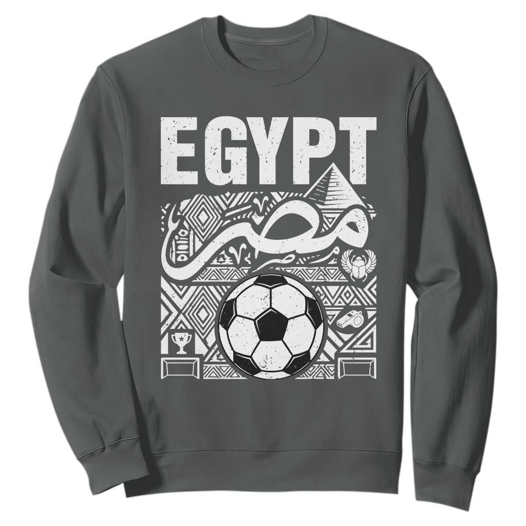 Egypt Soccer Misr Pride Arabic Calligraphy Sweatshirt Egyptian Football Fans Ancient Pyramid Heritage Graphic