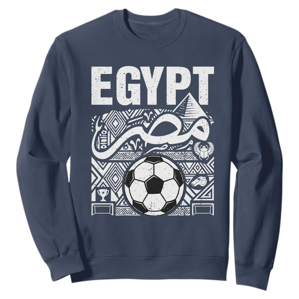 Egypt Soccer Misr Pride Arabic Calligraphy Sweatshirt Egyptian Football Fans Ancient Pyramid Heritage Graphic