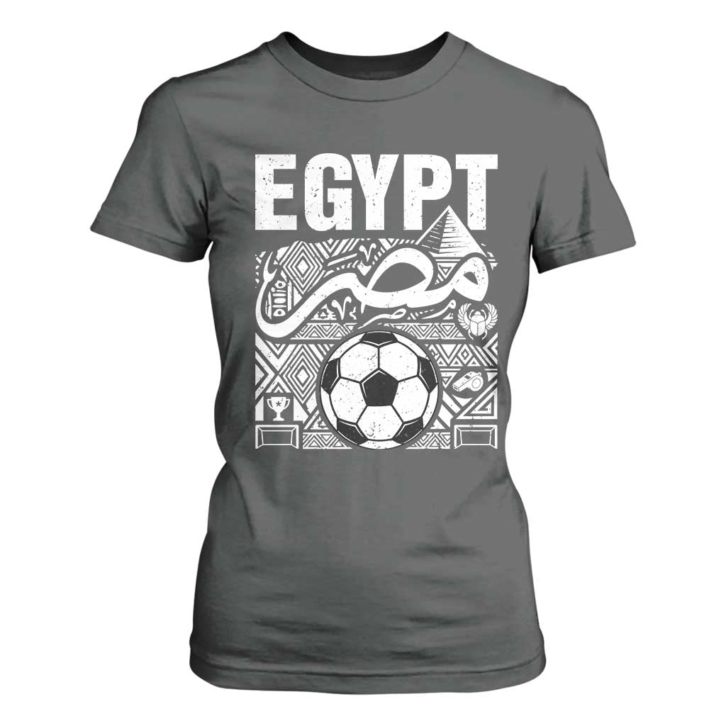 Egypt Soccer Misr Pride Arabic Calligraphy T Shirt For Women Egyptian Football Fans Ancient Pyramid Heritage Graphic