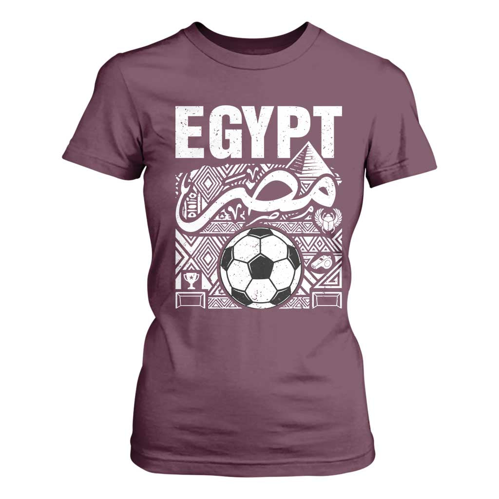 Egypt Soccer Misr Pride Arabic Calligraphy T Shirt For Women Egyptian Football Fans Ancient Pyramid Heritage Graphic