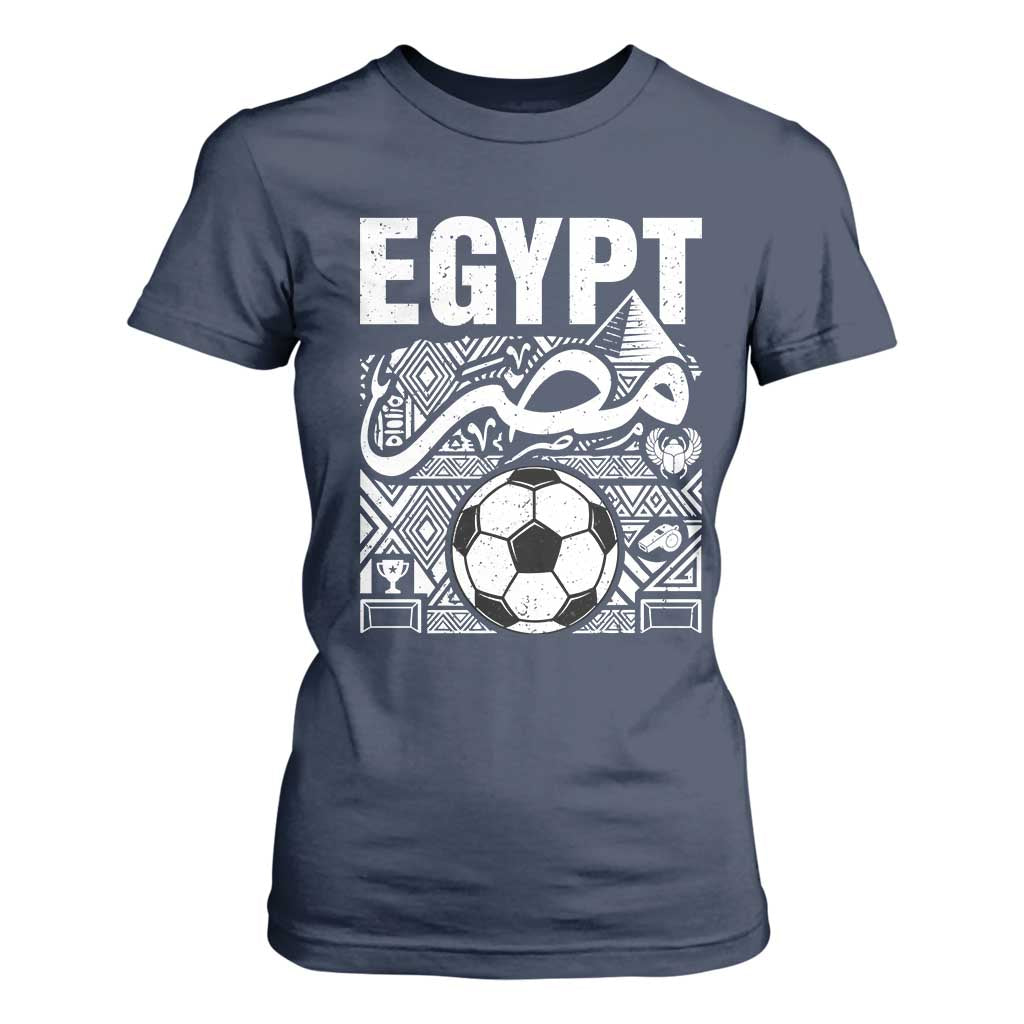 Egypt Soccer Misr Pride Arabic Calligraphy T Shirt For Women Egyptian Football Fans Ancient Pyramid Heritage Graphic