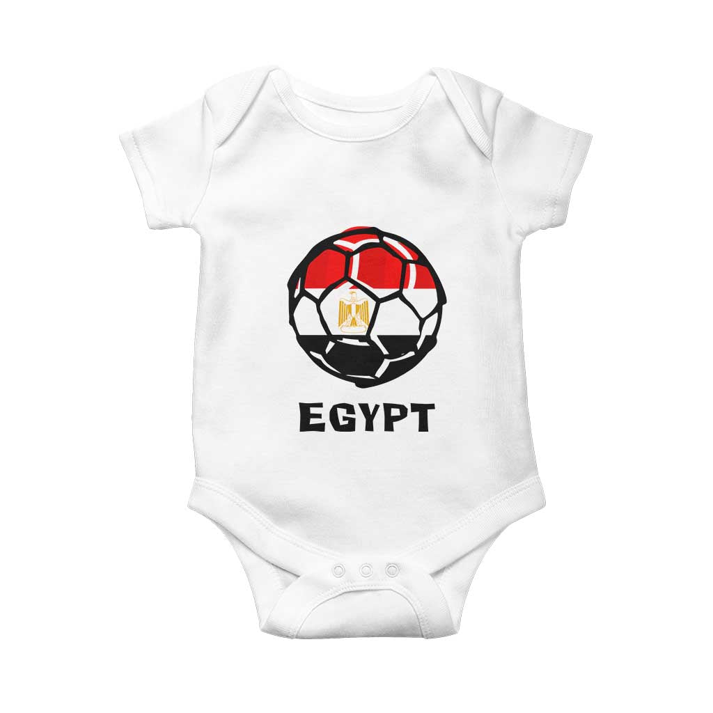 Egyptian Flag Soccer Ball Graphic Baby Onesie Egypt Pride Sports Football Fans Match Day