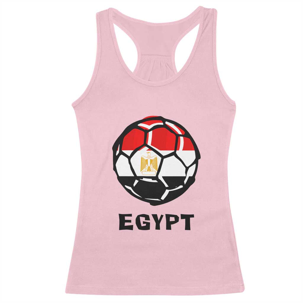 Egyptian Flag Soccer Ball Graphic Racerback Tank Top Egypt Pride Sports Football Fans Match Day