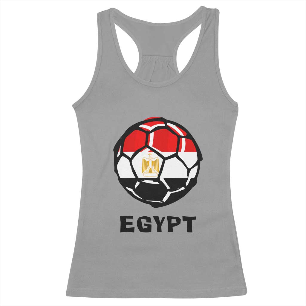 Egyptian Flag Soccer Ball Graphic Racerback Tank Top Egypt Pride Sports Football Fans Match Day