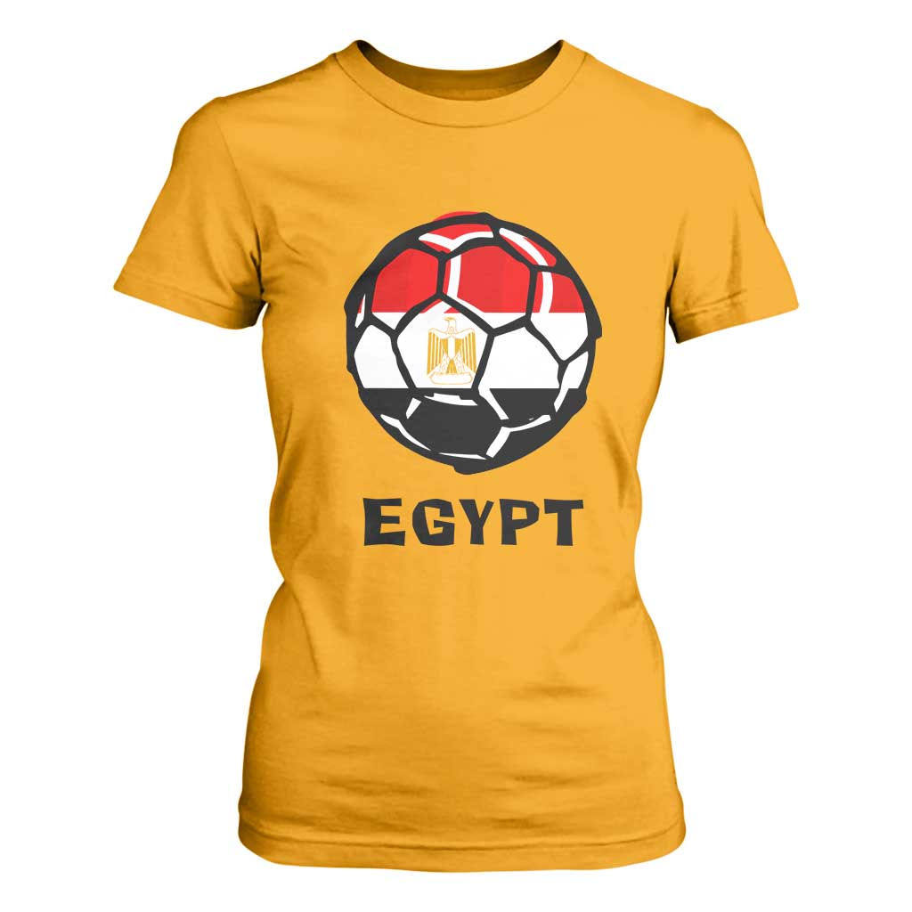 Egyptian Flag Soccer Ball Graphic T Shirt For Women Egypt Pride Sports Football Fans Match Day