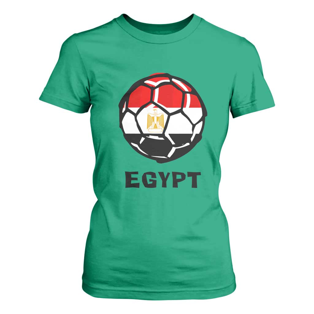 Egyptian Flag Soccer Ball Graphic T Shirt For Women Egypt Pride Sports Football Fans Match Day