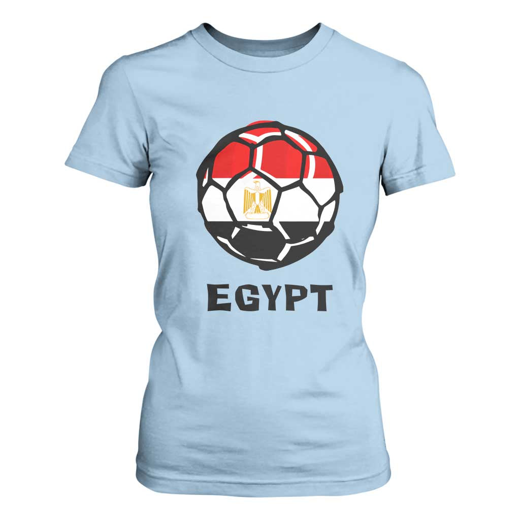 Egyptian Flag Soccer Ball Graphic T Shirt For Women Egypt Pride Sports Football Fans Match Day