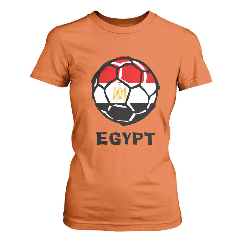 Egyptian Flag Soccer Ball Graphic T Shirt For Women Egypt Pride Sports Football Fans Match Day