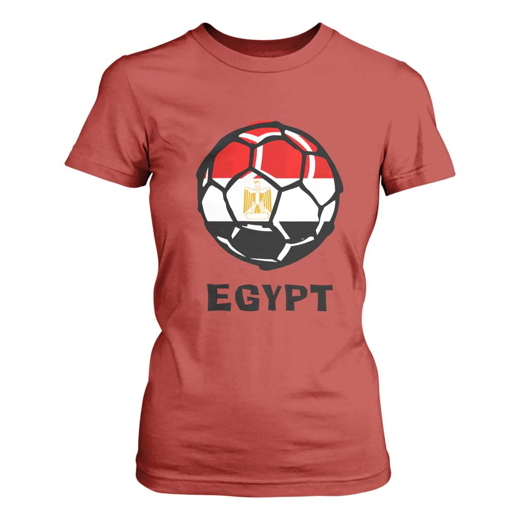 Egyptian Flag Soccer Ball Graphic T Shirt For Women Egypt Pride Sports Football Fans Match Day