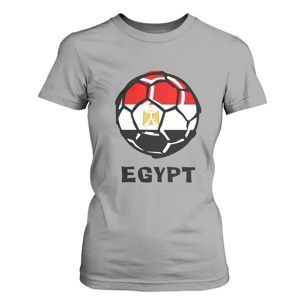Egyptian Flag Soccer Ball Graphic T Shirt For Women Egypt Pride Sports Football Fans Match Day
