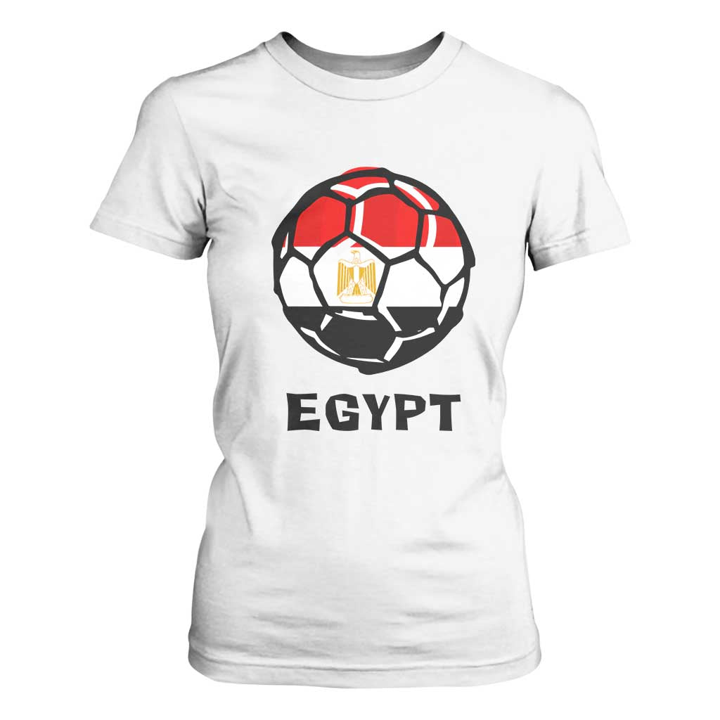 Egyptian Flag Soccer Ball Graphic T Shirt For Women Egypt Pride Sports Football Fans Match Day