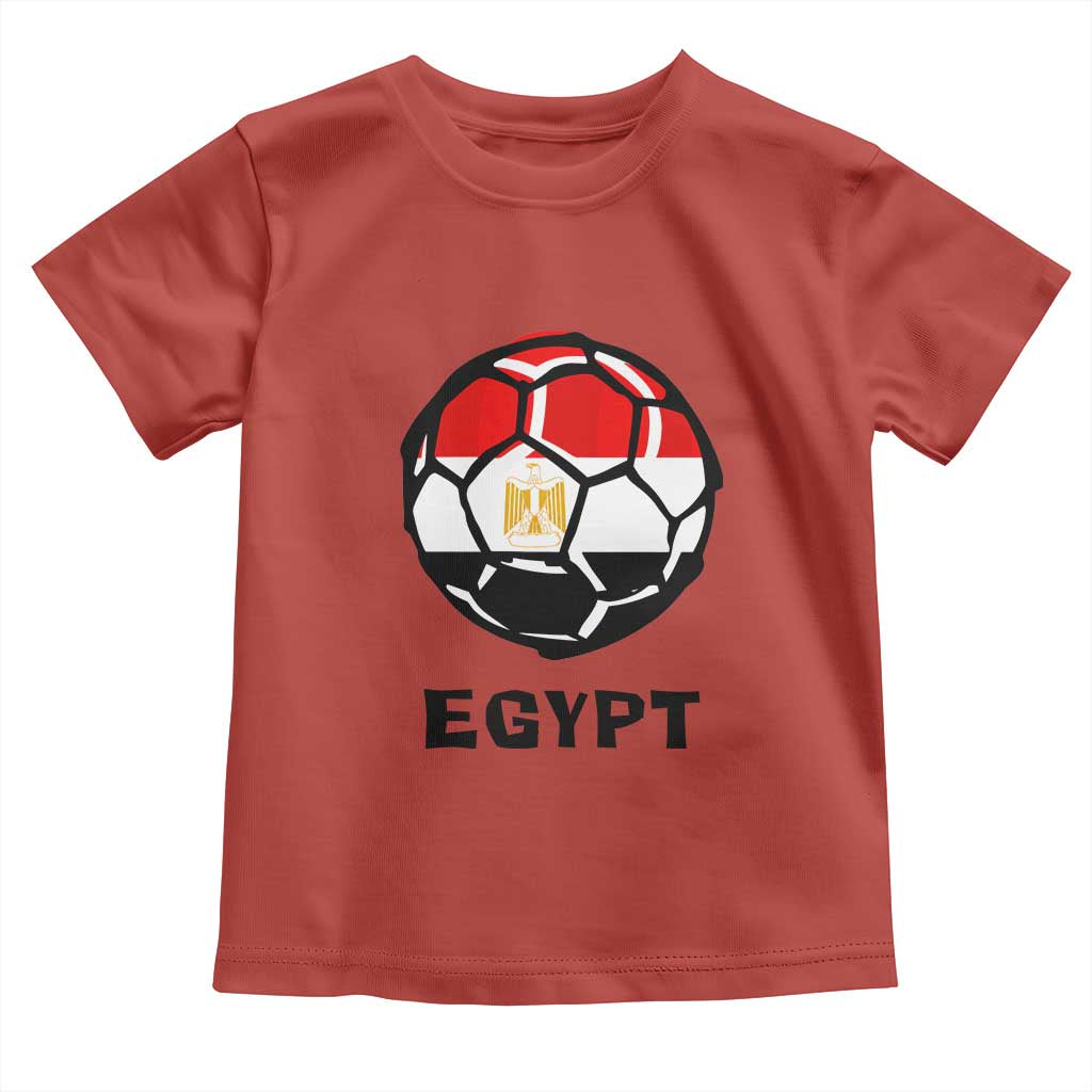 Egyptian Flag Soccer Ball Graphic Toddler T Shirt Egypt Pride Sports Football Fans Match Day
