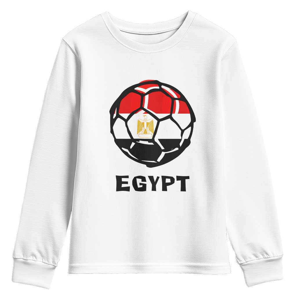 Egyptian Flag Soccer Ball Graphic Youth Sweatshirt Egypt Pride Sports Football Fans Match Day