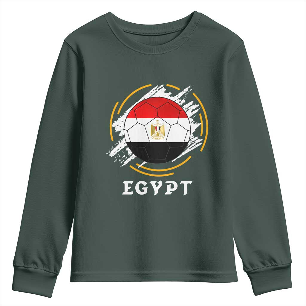 Egyptian Flag Soccer Ball Splatter Graphic Youth Sweatshirt Egypt Pride Sports Football Fans Match Day