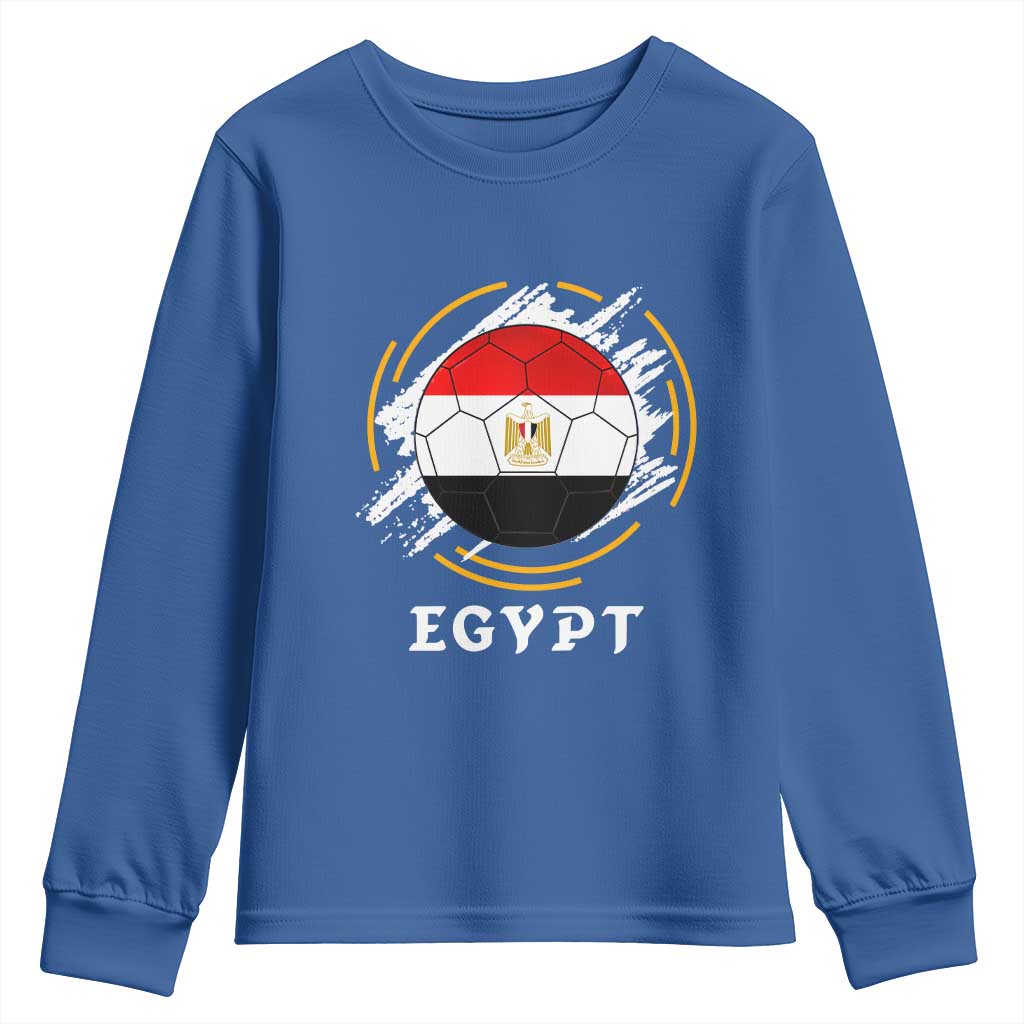 Egyptian Flag Soccer Ball Splatter Graphic Youth Sweatshirt Egypt Pride Sports Football Fans Match Day
