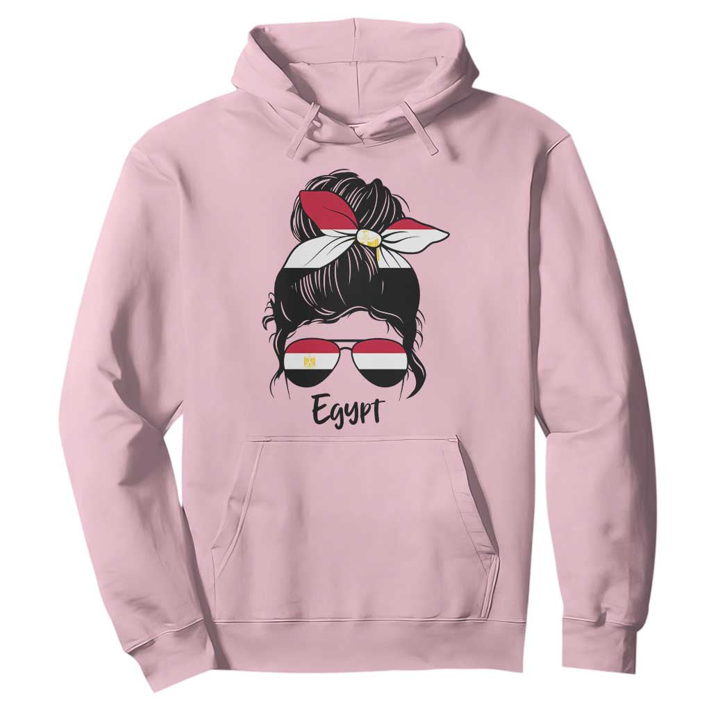 Egyptian Flag Messy Bun Girl Hoodie Patriotic Egypt Women
